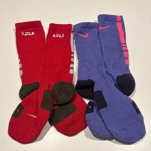 Nike Men's Red and Blue Athletic Socks
